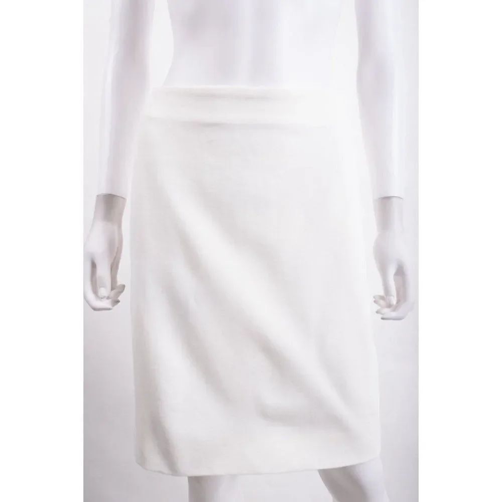 Akris Punto Womens Straight Skirt Stretch Sz 16 White Viscose NWT Lined